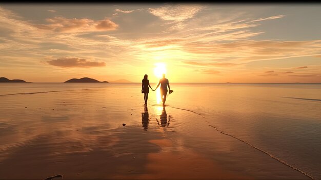 Een stel op het strand.