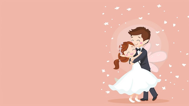 een stel valentijnsdag stel illustratie voor bruiloft uitnodiging kaart