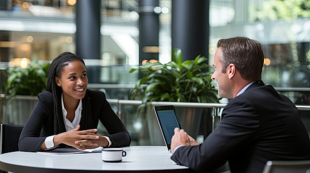 Een stel was aan een tafel in gesprek