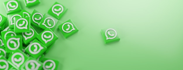 Een stel whatsapp-logo's op groen