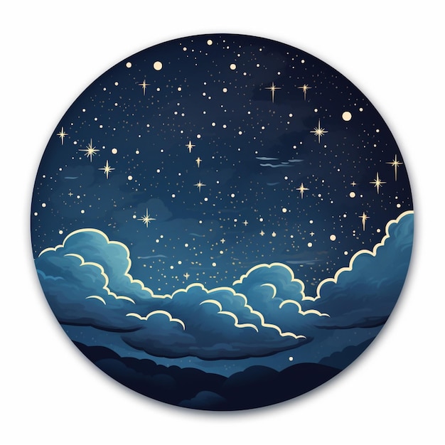 Een sticker met een sterrenbeeld in de nacht