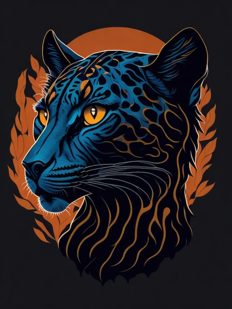 Foto een sticker van een luipaard voor t-shirtontwerp