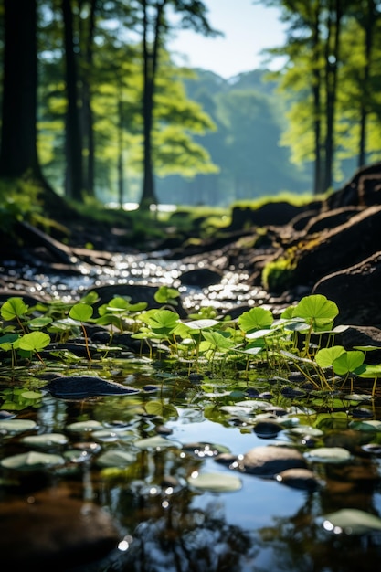 Een stockfoto van een eng mystiek bos