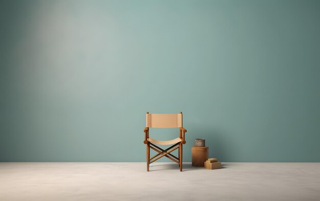 Een stoel voor een muur met de tekst 'groen'