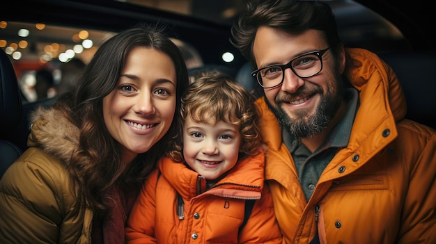 Een stralende familie staat verenigd en straalt liefde, vreugde en saamhorigheid uit