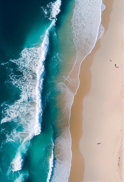 Een strand met een blauwe oceaan en een wit zandstrand