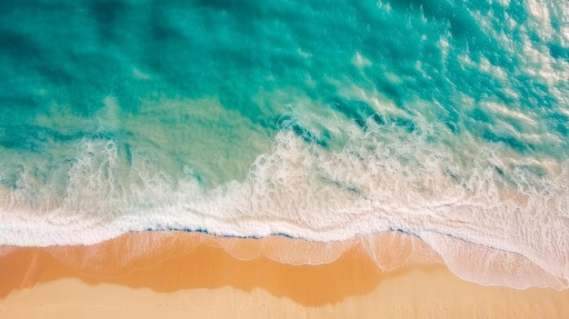 Een strand met een turquoise zee en turquoise zand.