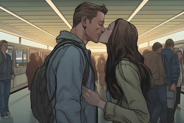 Een stripboekomslag voor de kus