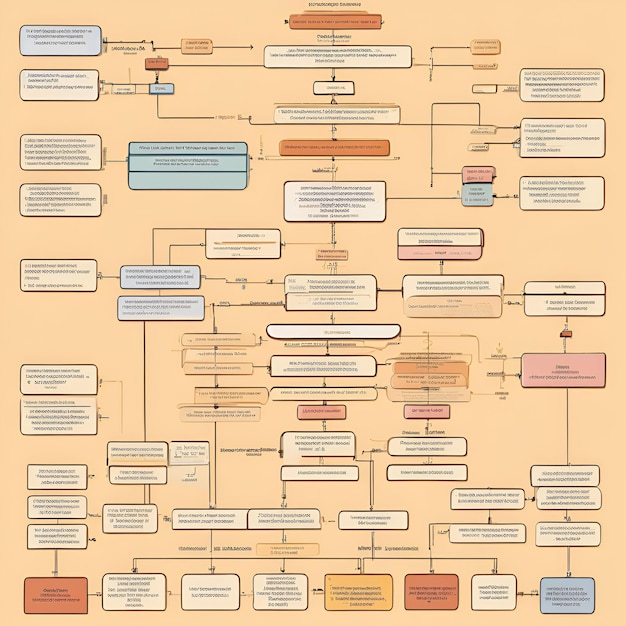 Foto een stroomdiagram met verschillende bedrijfshiërarchieën en verslaggevingsstructuren