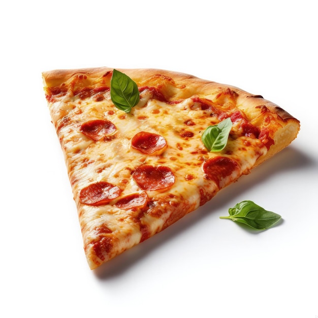 Foto een stuk pizza geïsoleerd op witte achtergrond s 150