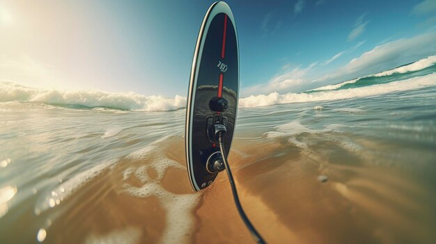 een surfplank met het woord surf erop