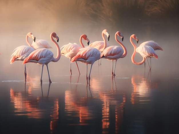 Een symfonie van Flamingo's Harmonie in de Wetlands