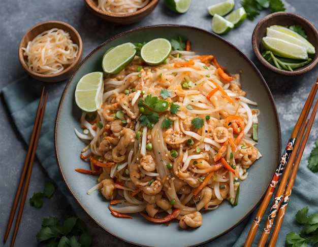 Een symfonie van geroosterde rijstnoedels met authentieke Thaise smaken