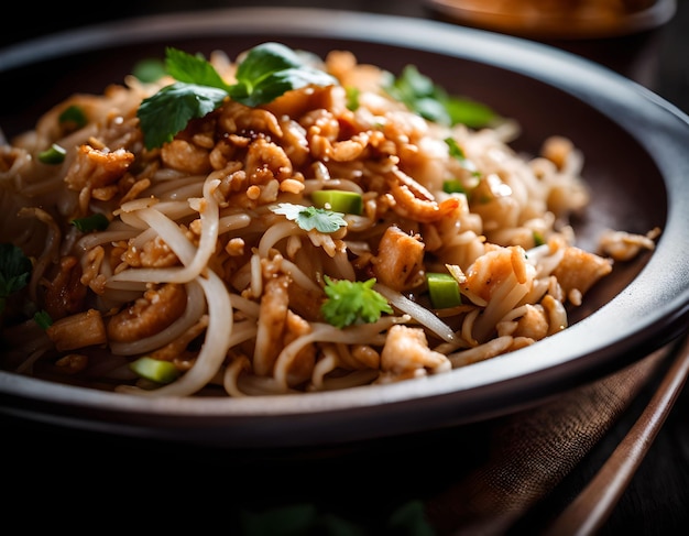 Een symfonie van geroosterde rijstnoedels met authentieke Thaise smaken