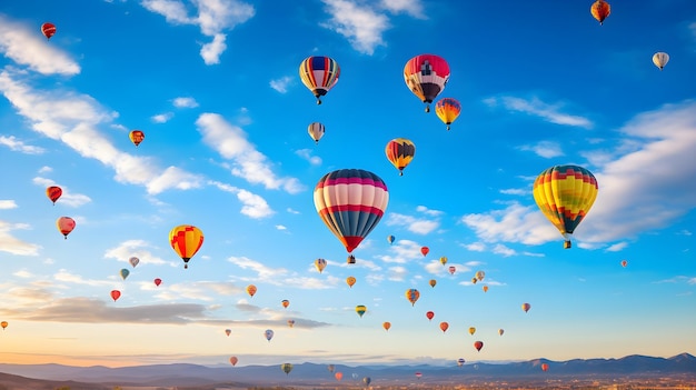 Een symfonie van kleuren schilderde de hemel tijdens een luchtballonfestival