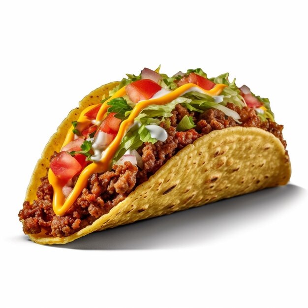 Een taco met het woord taco erop