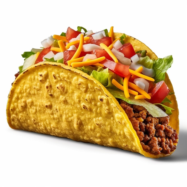 Een taco waar veel kaas op zit