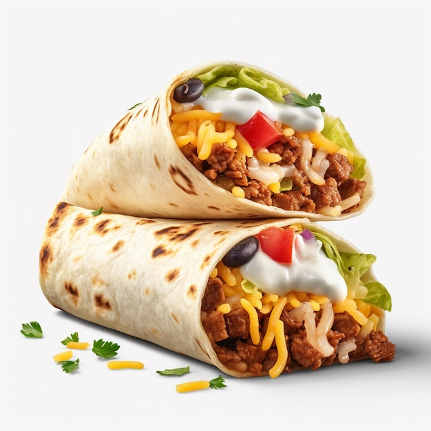 Een taco wrap met een taco erop