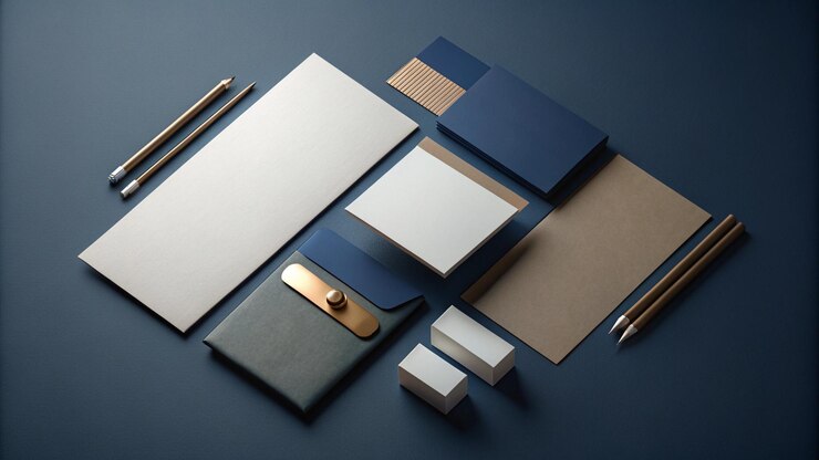 Foto een tafel met een blauwe doos en een doos met een aantal andere objecten erop
