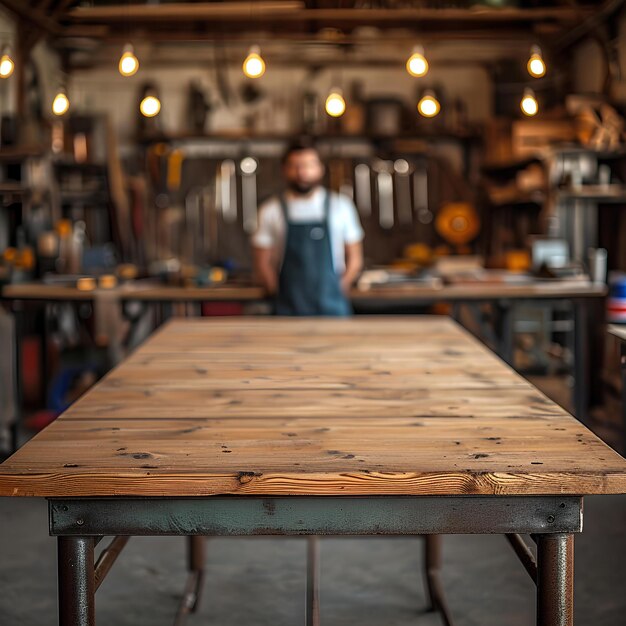 Een tafel met een persoon op de achtergrond