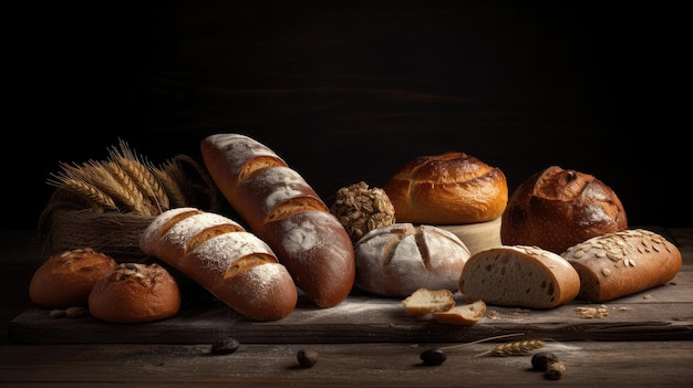 Een tafel vol brood en ander brood