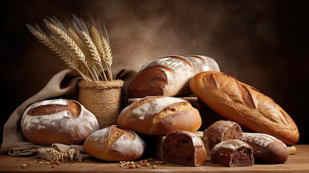 Een tafel vol brood en brood