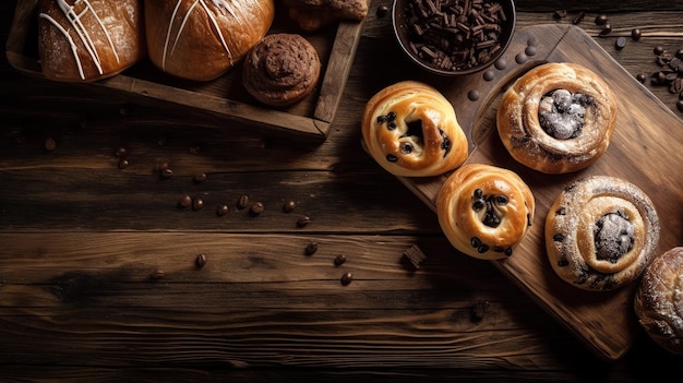 Een tafel vol brood en gebak