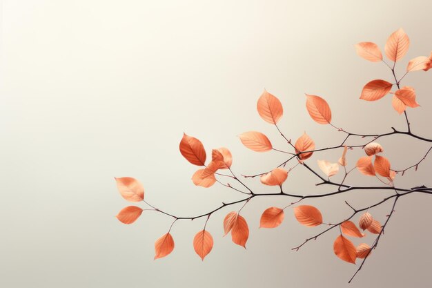 Een tak van een boom met oranje bladeren Herfst Thanksgiving decor