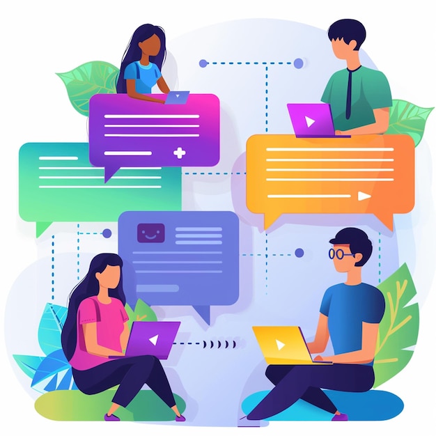 Een teamwerkconcept voor sociaal netwerk