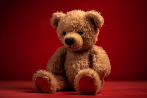 Een teddybeer met een bruine neus en een zwarte neus