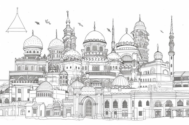Een tekening van de Taj Mahal in Moskou.