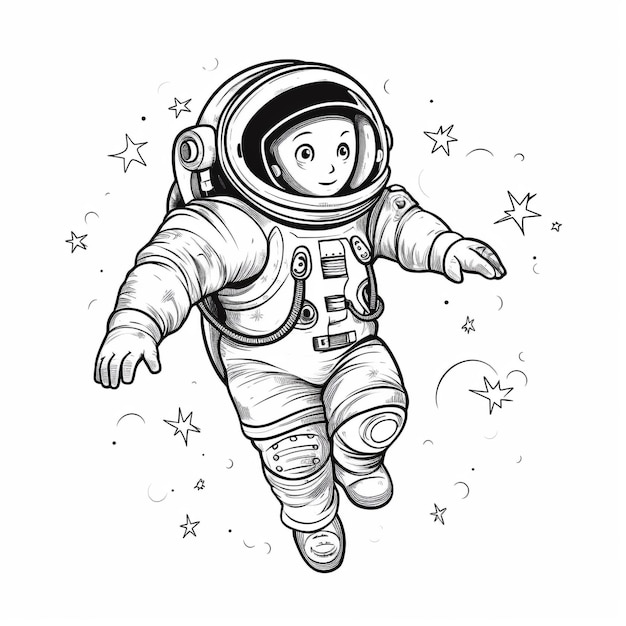 een tekening van een astronaut in een astronautpak