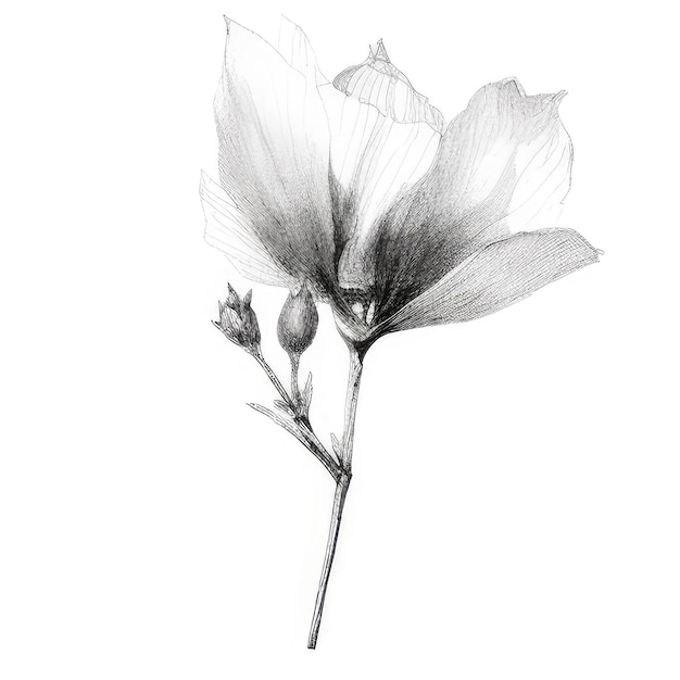 Een tekening van een bloem met het woord "lente" erop.