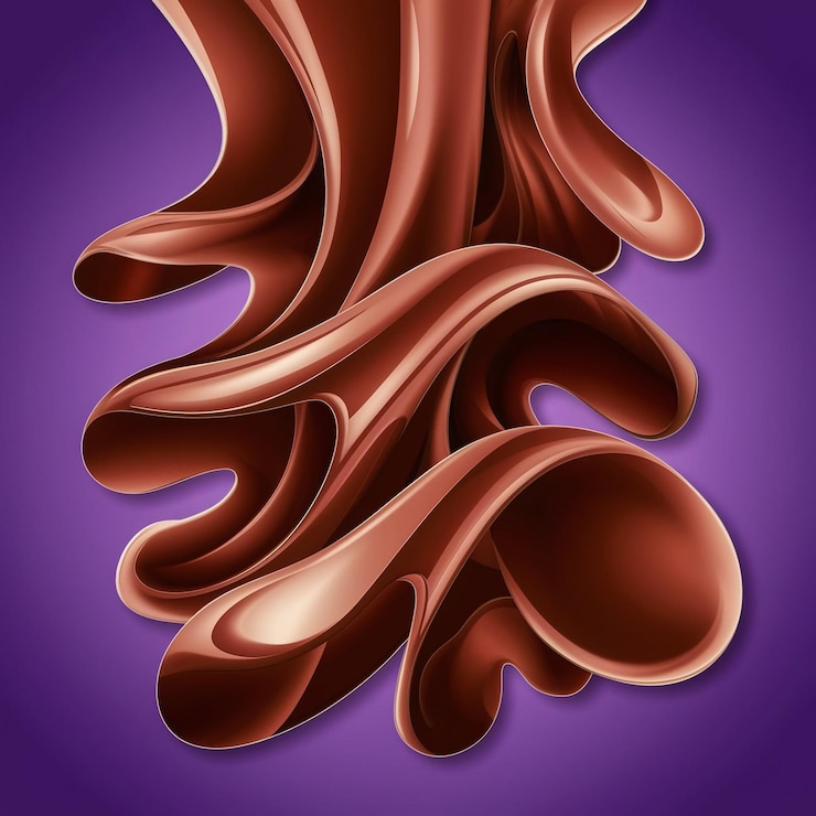 Foto een tekening van een chocolade met een wervel van chocolade