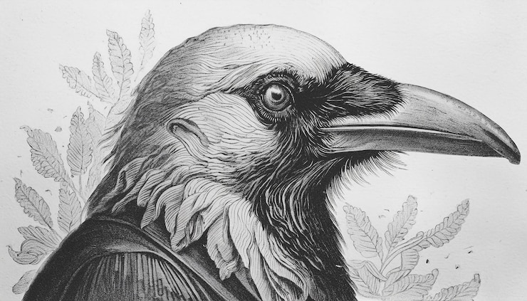Foto een tekening van een gier door een persoon