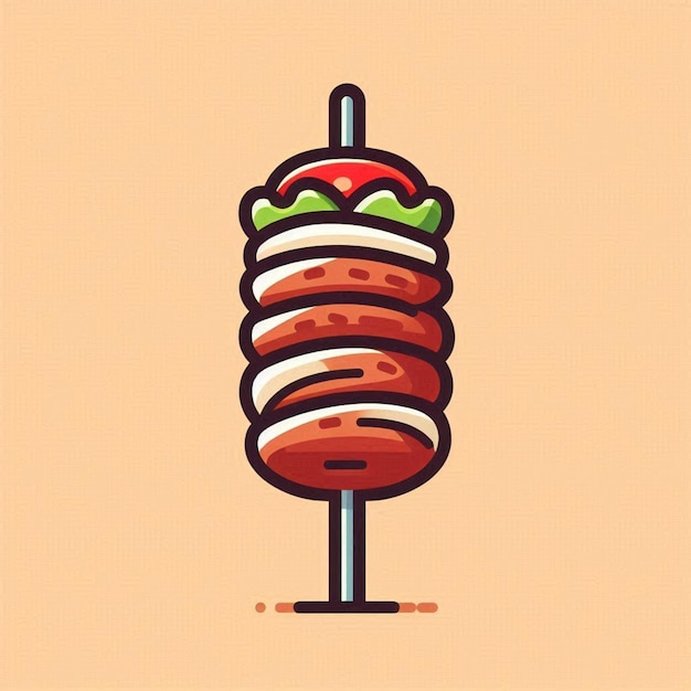 een tekening van een hamburger met een foto van een hamburgers op