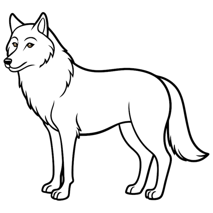 Foto een tekening van een hond met een wolf erop