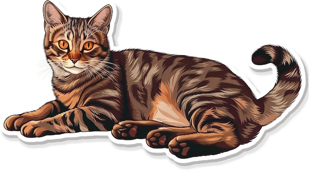 een tekening van een kat op een witte achtergrond