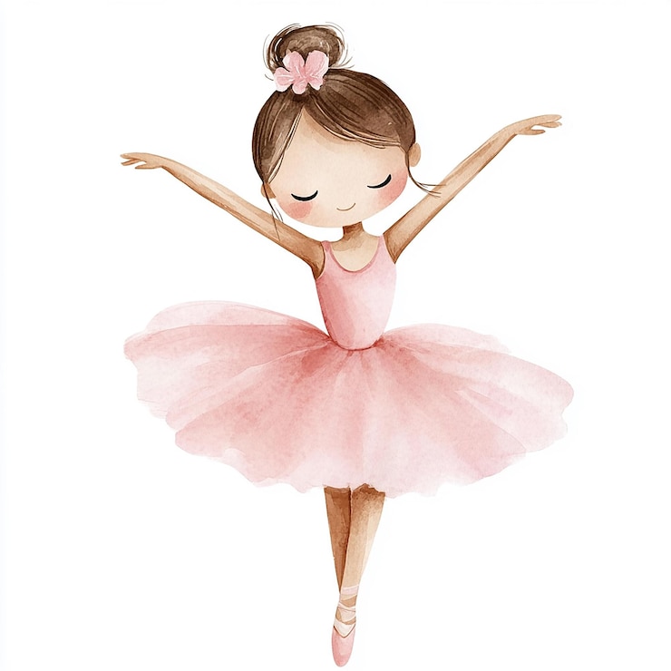 Foto een tekening van een meisje in een roze tutu