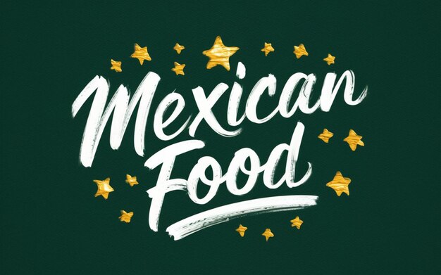 een tekening van een Mexicaans eten op een groene achtergrond
