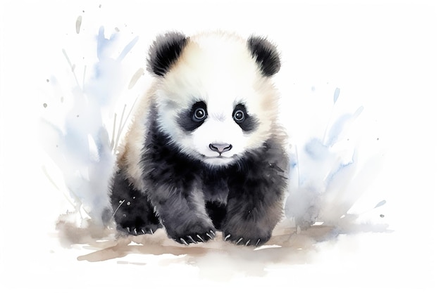 een tekening van een pandabeer met grote ogen