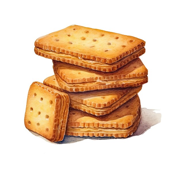 Een tekening van een stapel crackers