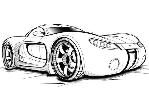 Een tekening van een supercar uit het jaar 2012.