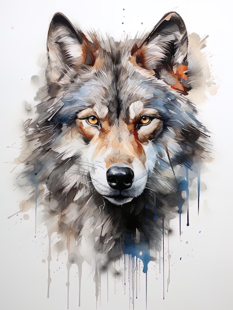 een tekening van een wolf door een persoon