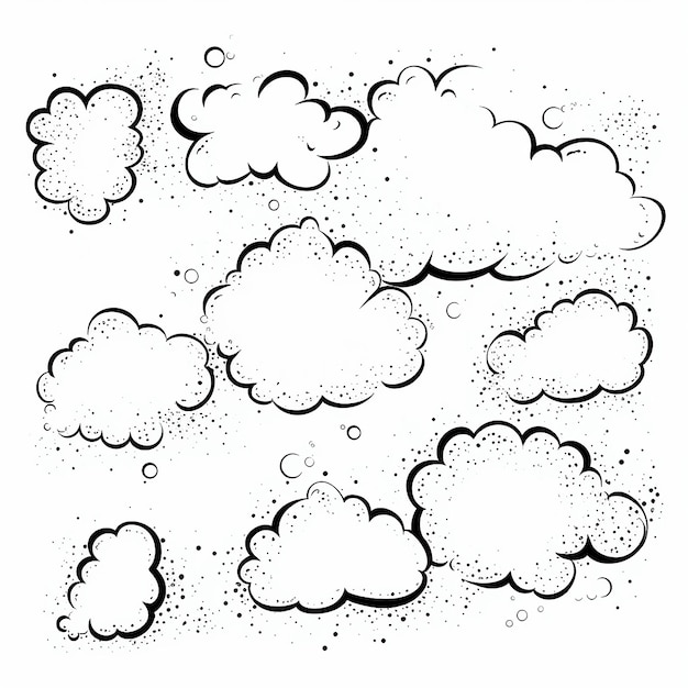 een tekening van een wolk met de woorden "wolken" erop