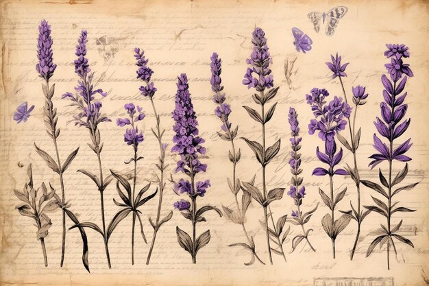 Foto een tekening van lavendel en de titel van het boek.