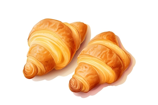 Een tekening van twee croissants op een witte achtergrond.