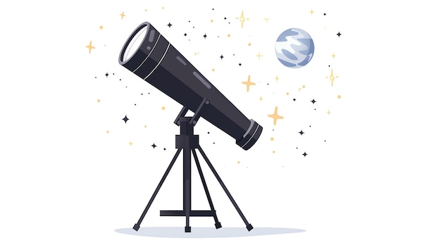 Foto een telescoop is een optisch instrument dat ons in staat stelt verre objecten te zien