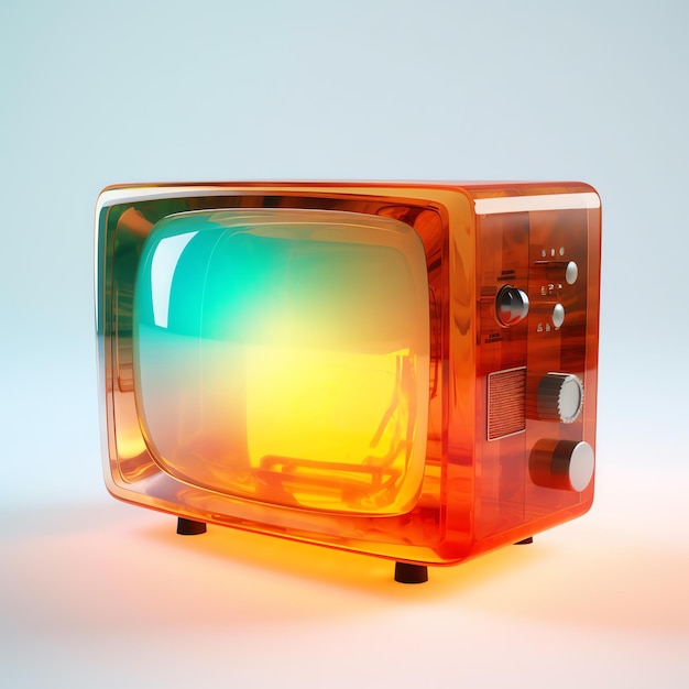 Foto een televisie met een kleurrijk licht