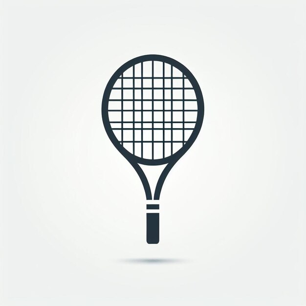 een tennisracket met een witte achtergrond en een logo voor tennis